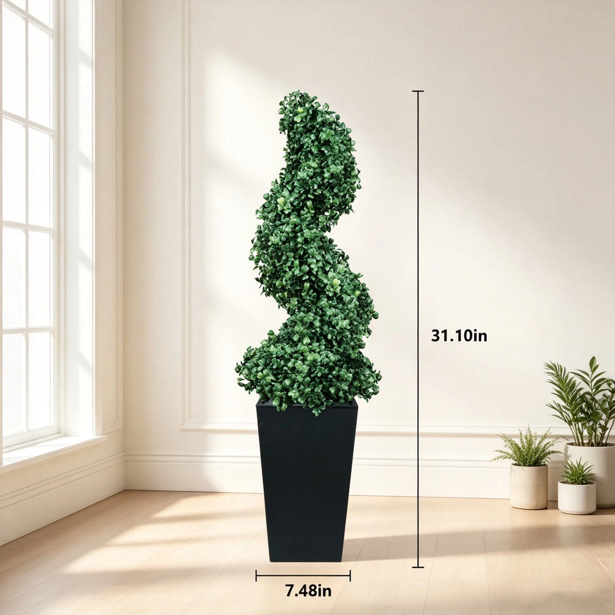 Olitree Artificial Boxwood Spiral Topiary Trees With Planters Indoor Outdoor
