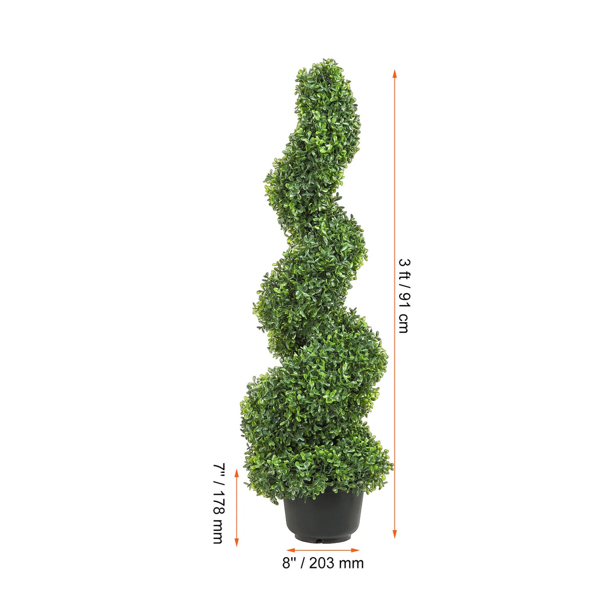 SucceBuy Artificial Boxwood Spiral Topiary Tree For Outdoor Decoration