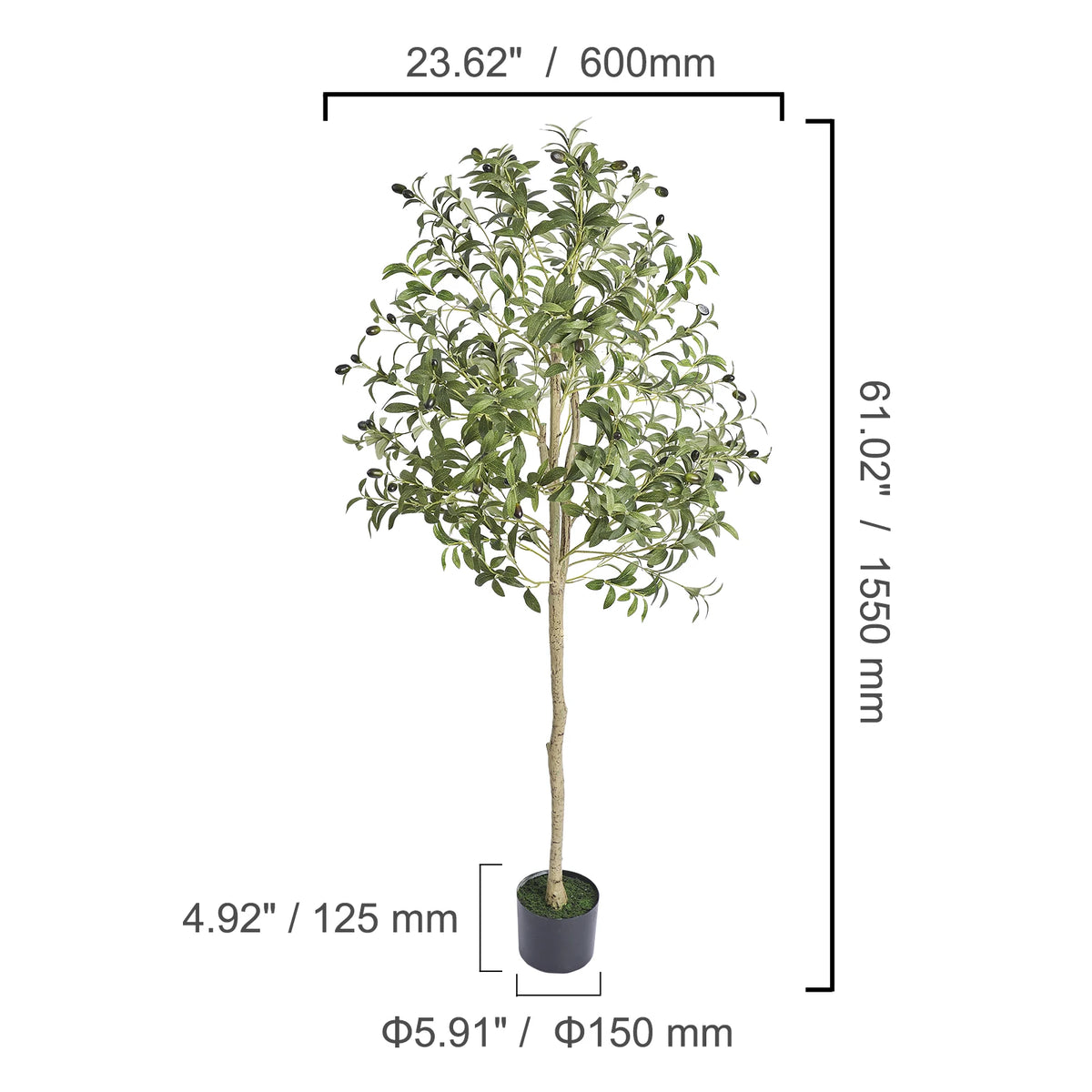 SucceBuy Artificial Olive Tree With Secure Anti Tip Protection