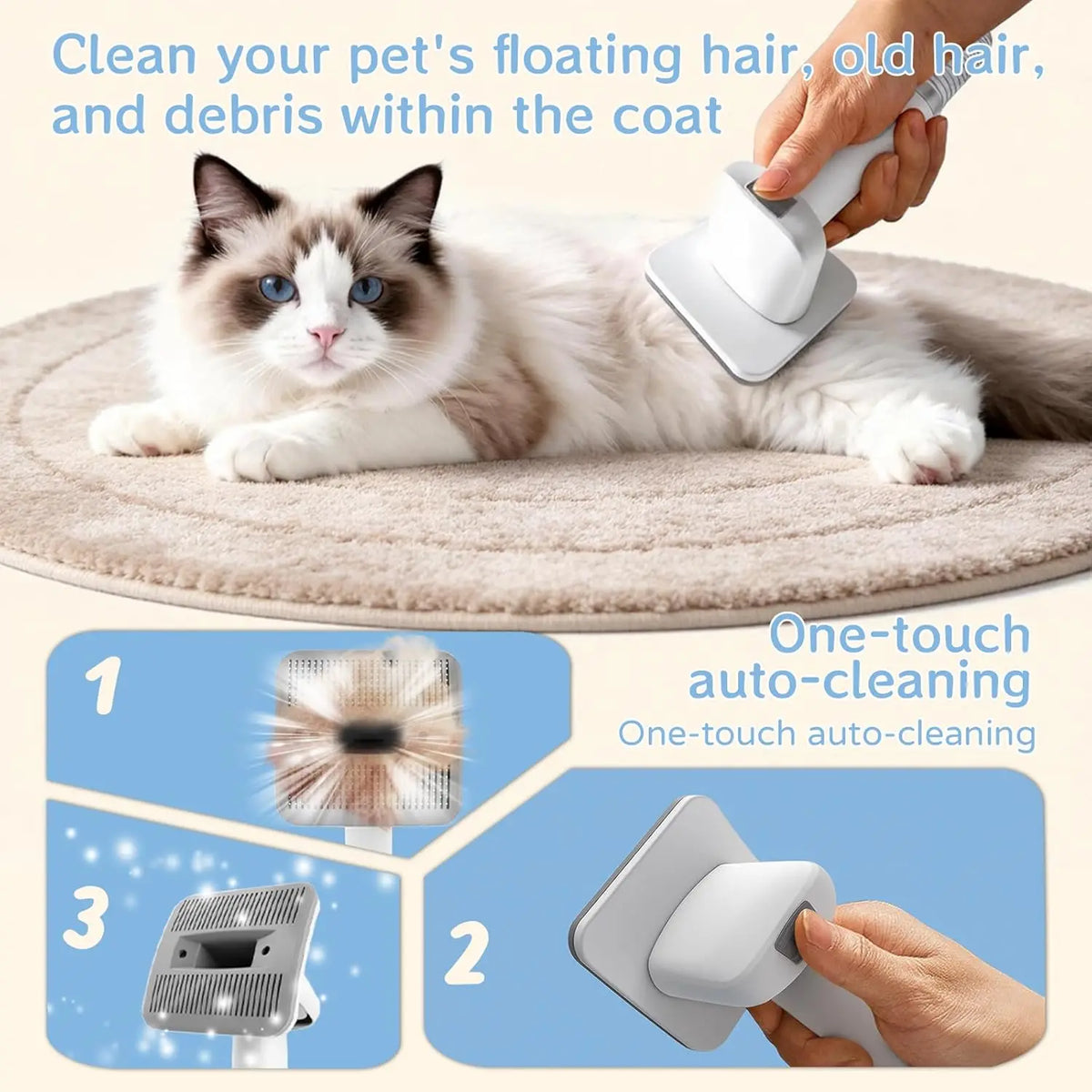 Dog Grooming Vacuum Kit With Deshedding And Nail Trimmer