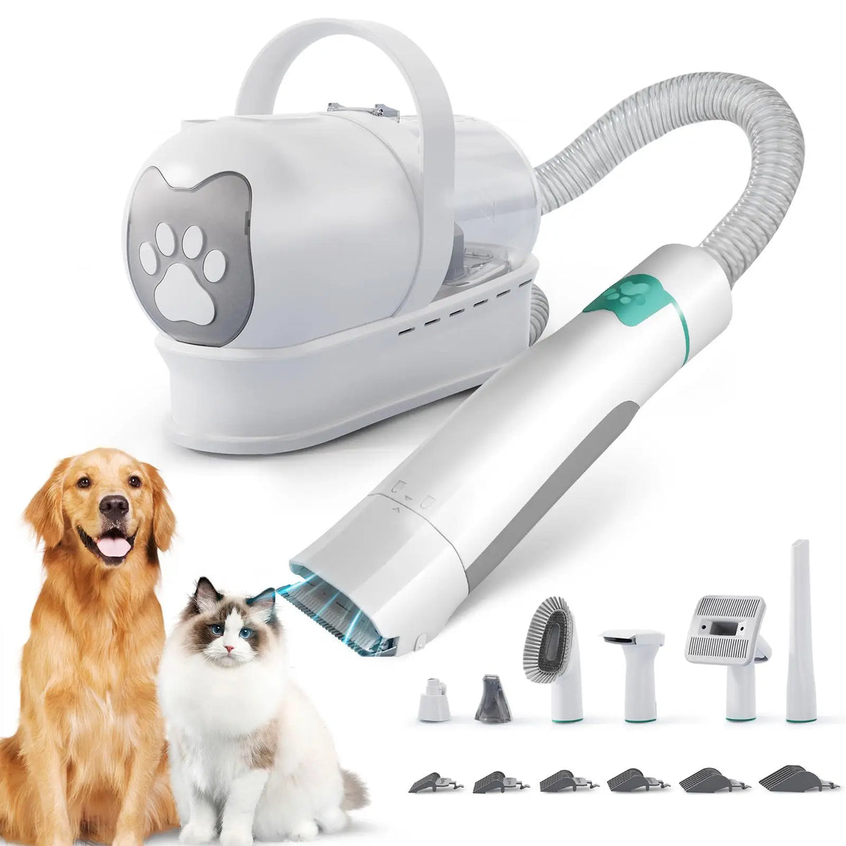 Dog Grooming Vacuum Kit With Deshedding And Nail Trimmer