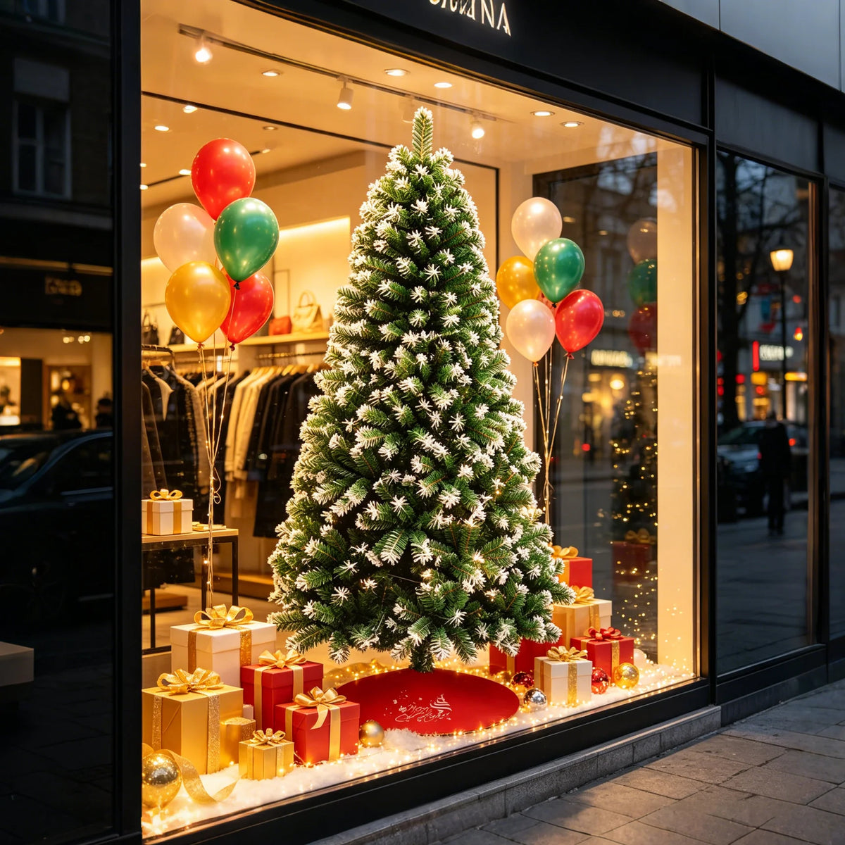 Flocked Artificial Christmas Tree With Foldable Metal Base Unlit