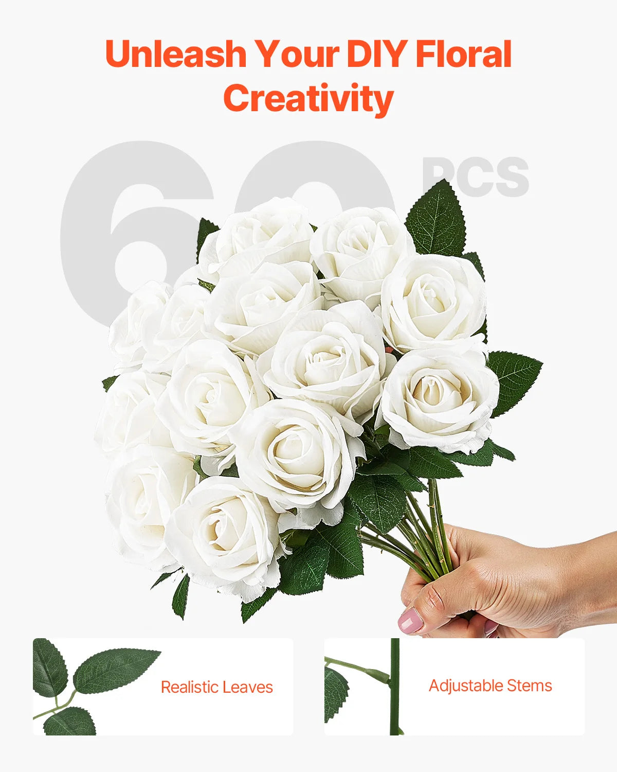 SucceBuy Artificial Foam Roses for Weddings and Home Decor