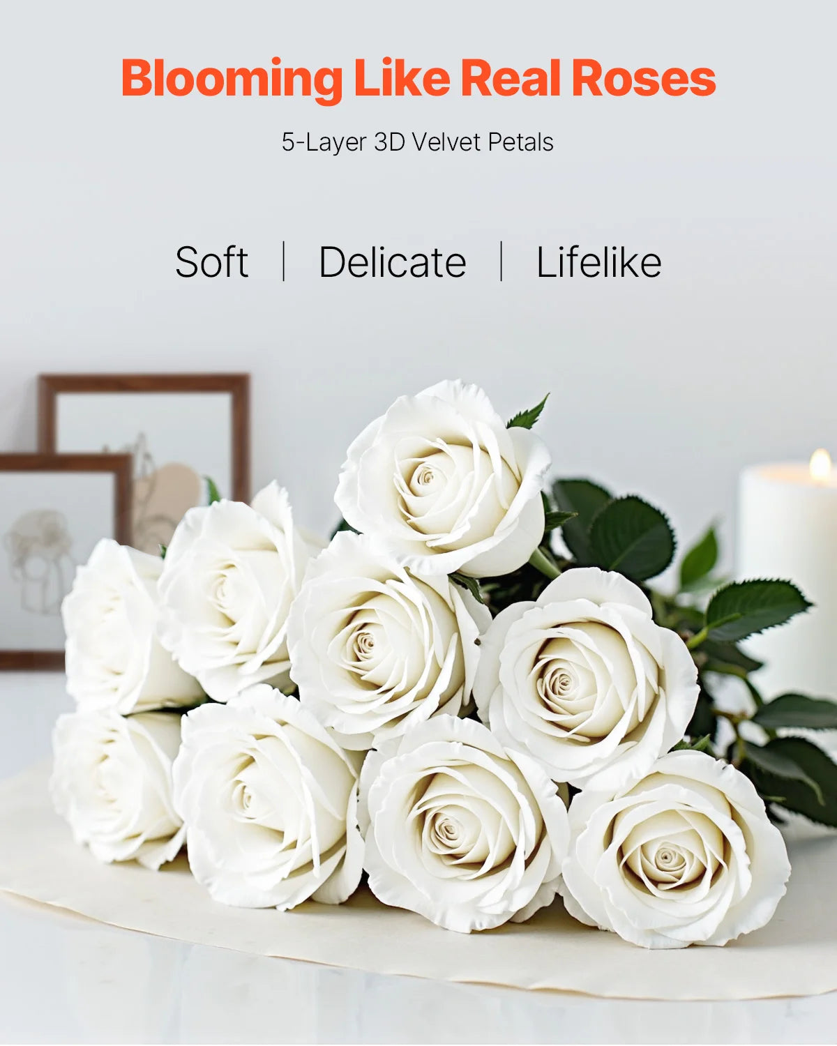 SucceBuy Artificial Foam Roses for Weddings and Home Decor
