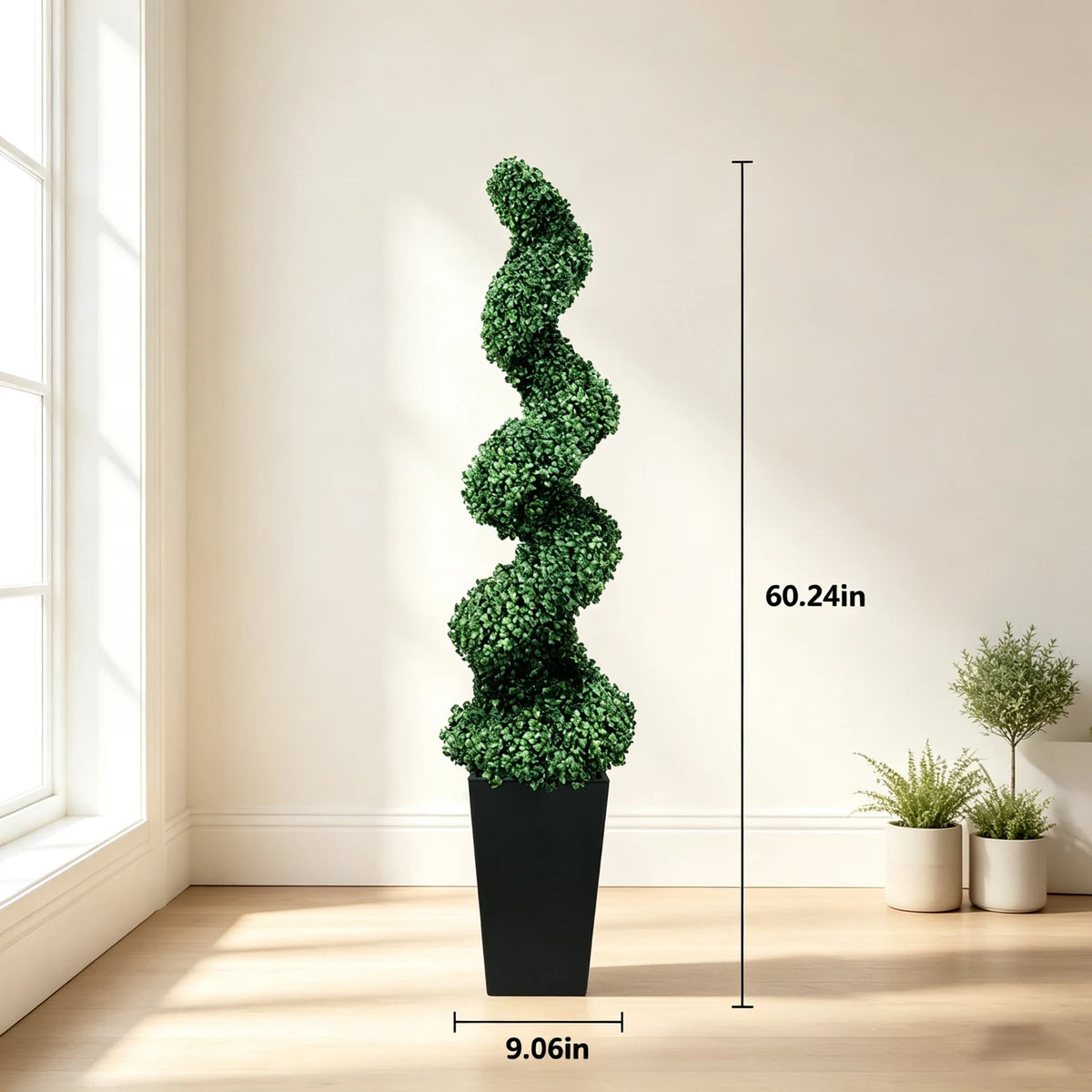 Olitree Artificial Boxwood Spiral Topiary Trees With Planters Indoor Outdoor