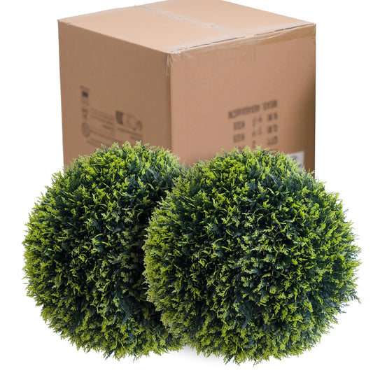 Studyset Artificial Cedar Topiary Balls for Outdoor Home Decor