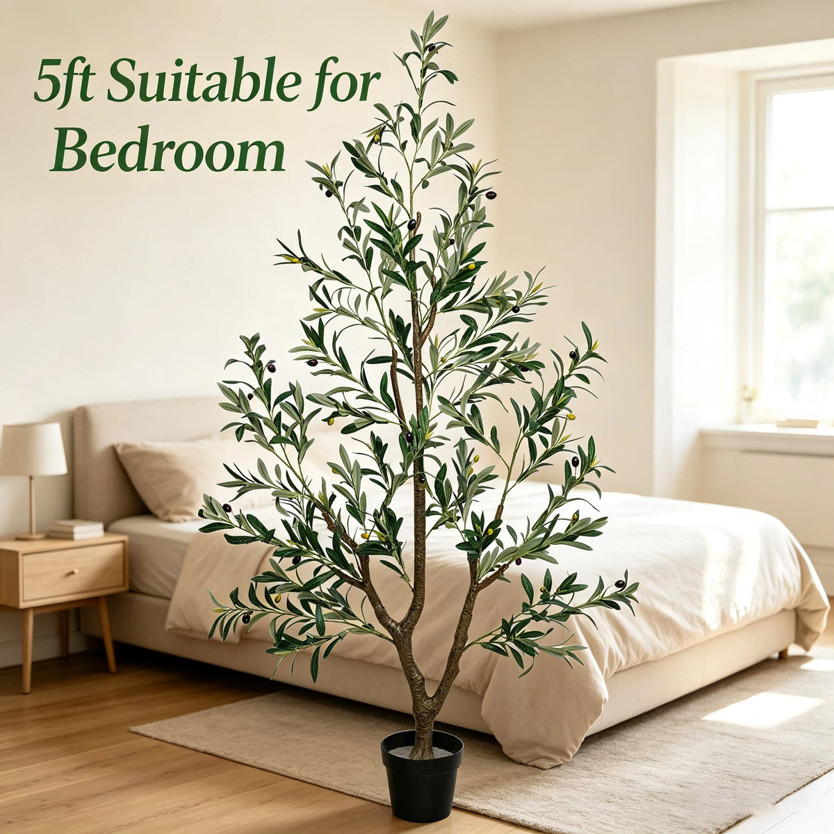 Olitree Artificial Olive Tree With Natural Trunk And Lifelike Fruit