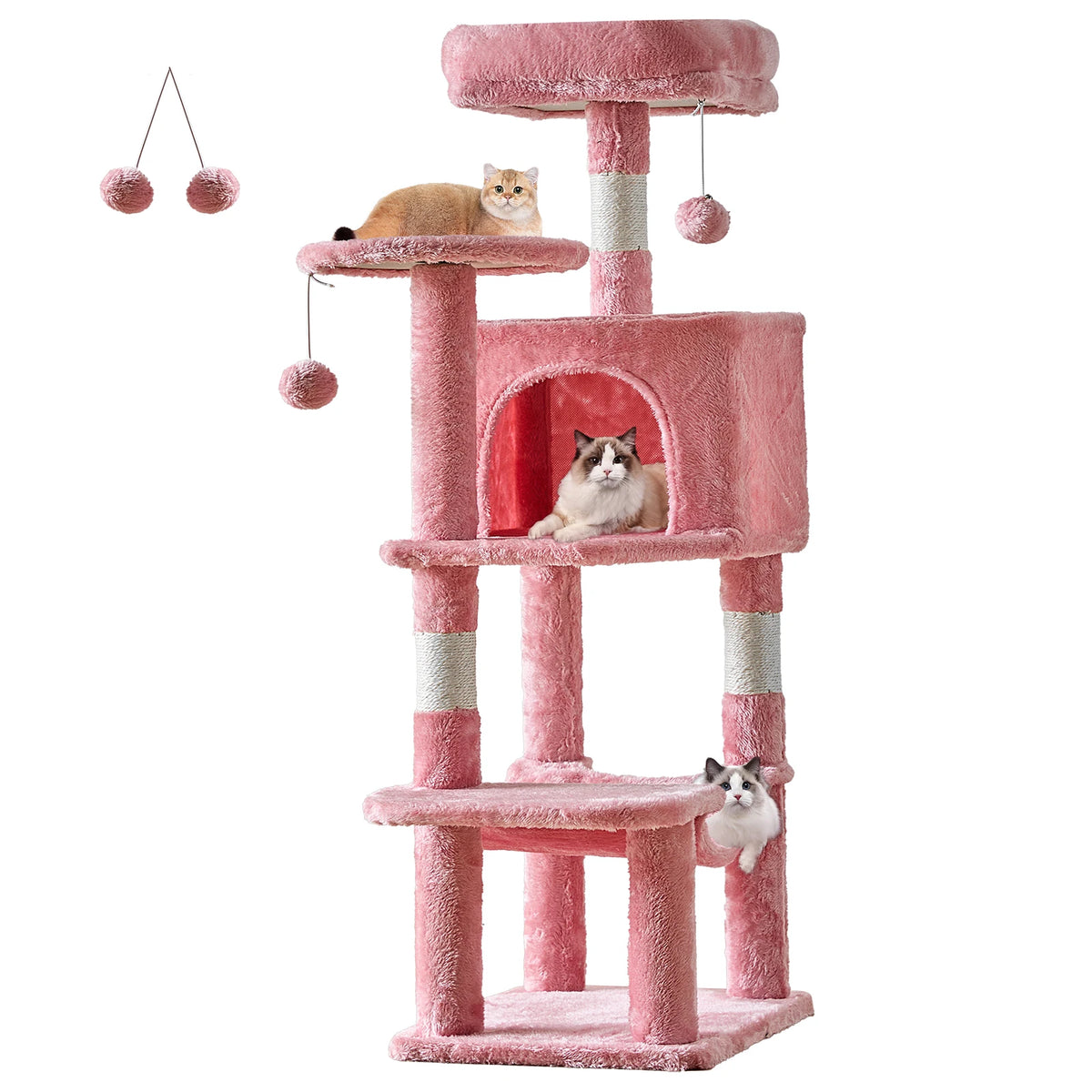 JHK Multi-Level Cat Tree With Sisal Scratching Posts Cat Condo