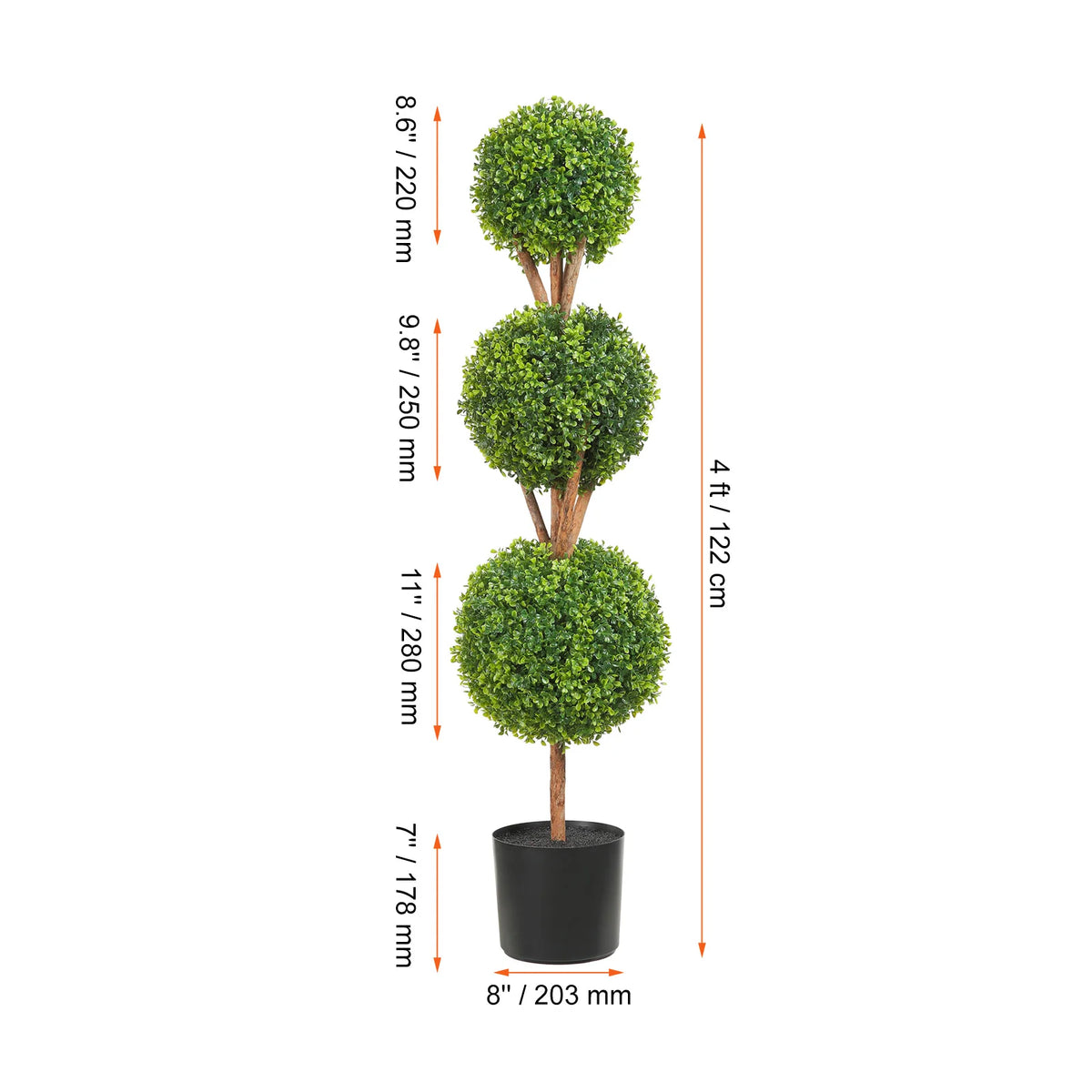SucceBuy Artificial Boxwood Spiral Topiary Tree For Outdoor Decoration