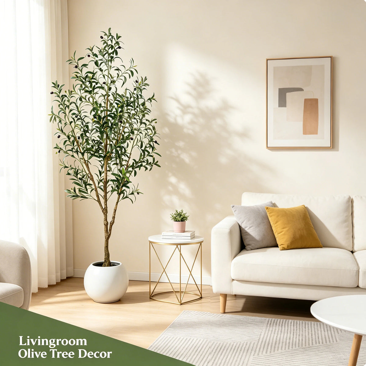 Olitree Artificial Olive Tree With Natural Trunk For Home Decor