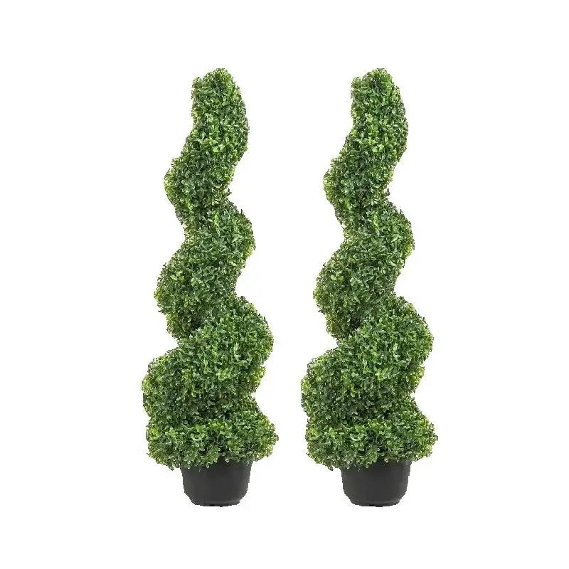 SucceBuy Artificial Boxwood Spiral Topiary Tree For Outdoor Decoration
