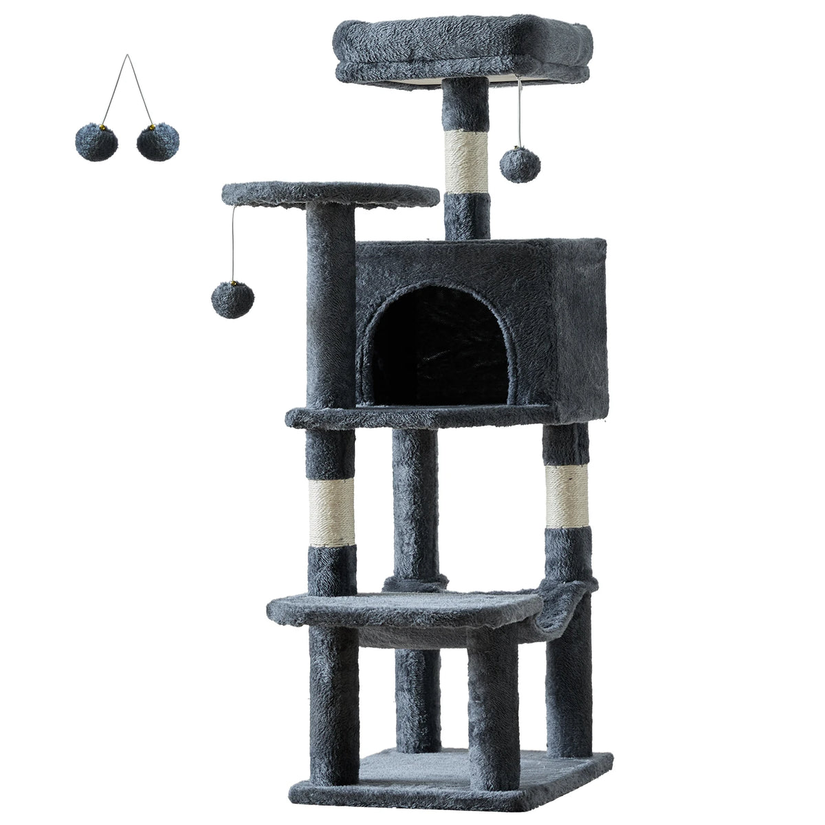 JHK Multi-Level Cat Tree With Sisal Scratching Posts Cat Condo
