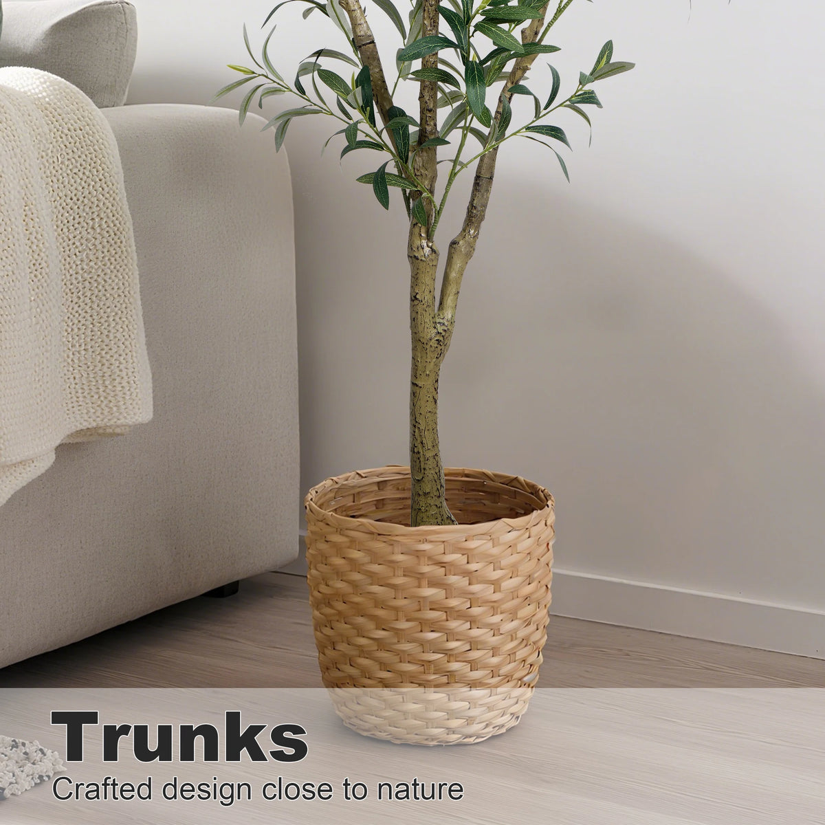 Olitree Artificial Olive Tree With Natural Trunk And Lifelike Fruit