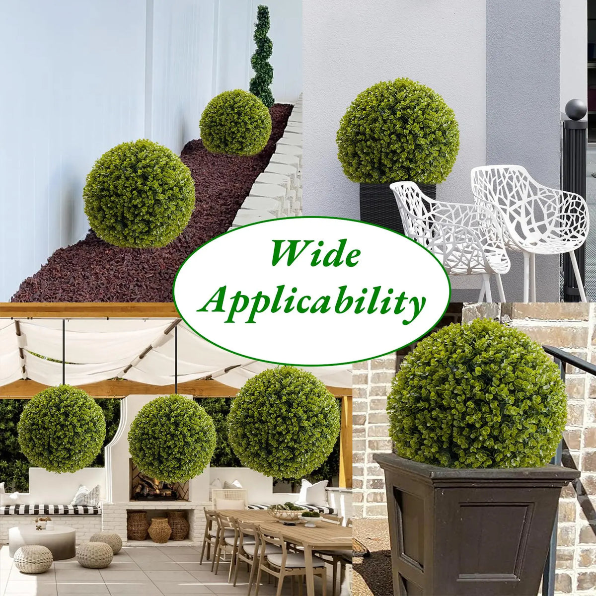 Studyset Artificial Cedar Topiary Balls for Outdoor Home Decor
