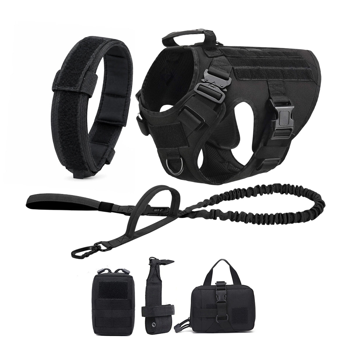PETRAVEL Tactical Dog Harness With Molle Pouches For Training