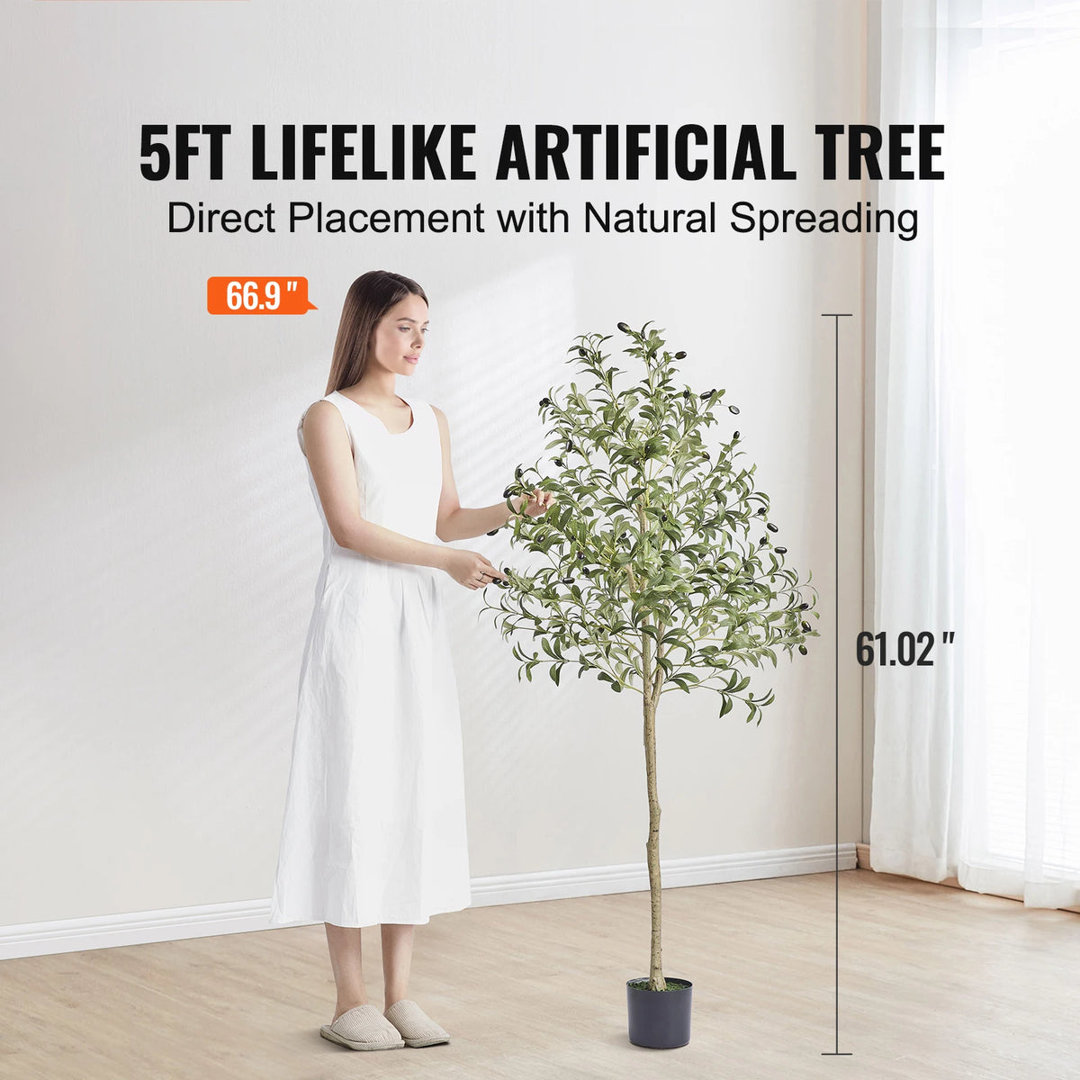 SucceBuy Artificial Olive Tree With Secure Anti Tip Protection