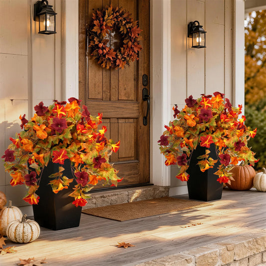 Olitree UV Resistant Artificial Fall Hanging Flowers for Outdoor Decor