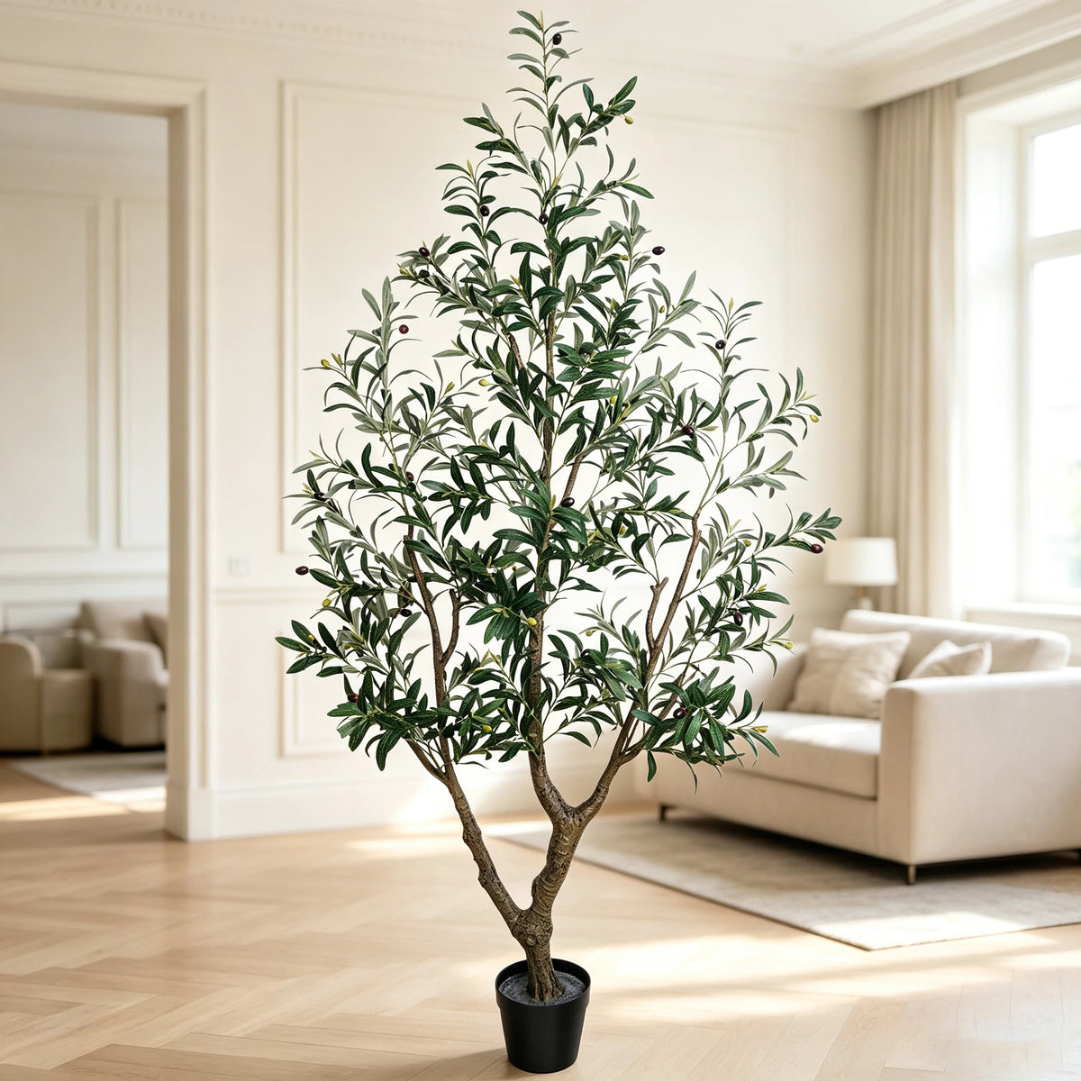 Olitree Artificial Olive Tree With Natural Trunk And Lifelike Fruit