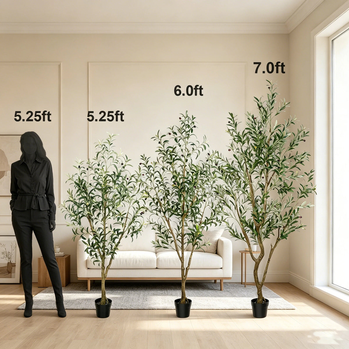 Olitree Artificial Olive Tree With Natural Trunk For Home Decor