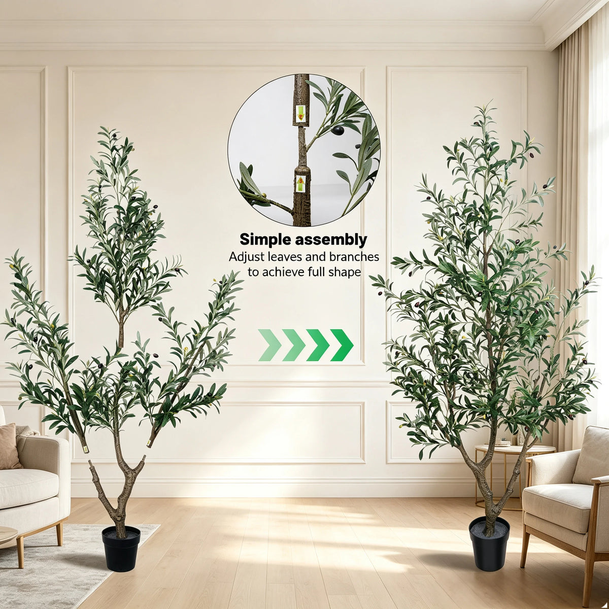 Olitree Artificial Olive Tree With Natural Trunk And Lifelike Fruit