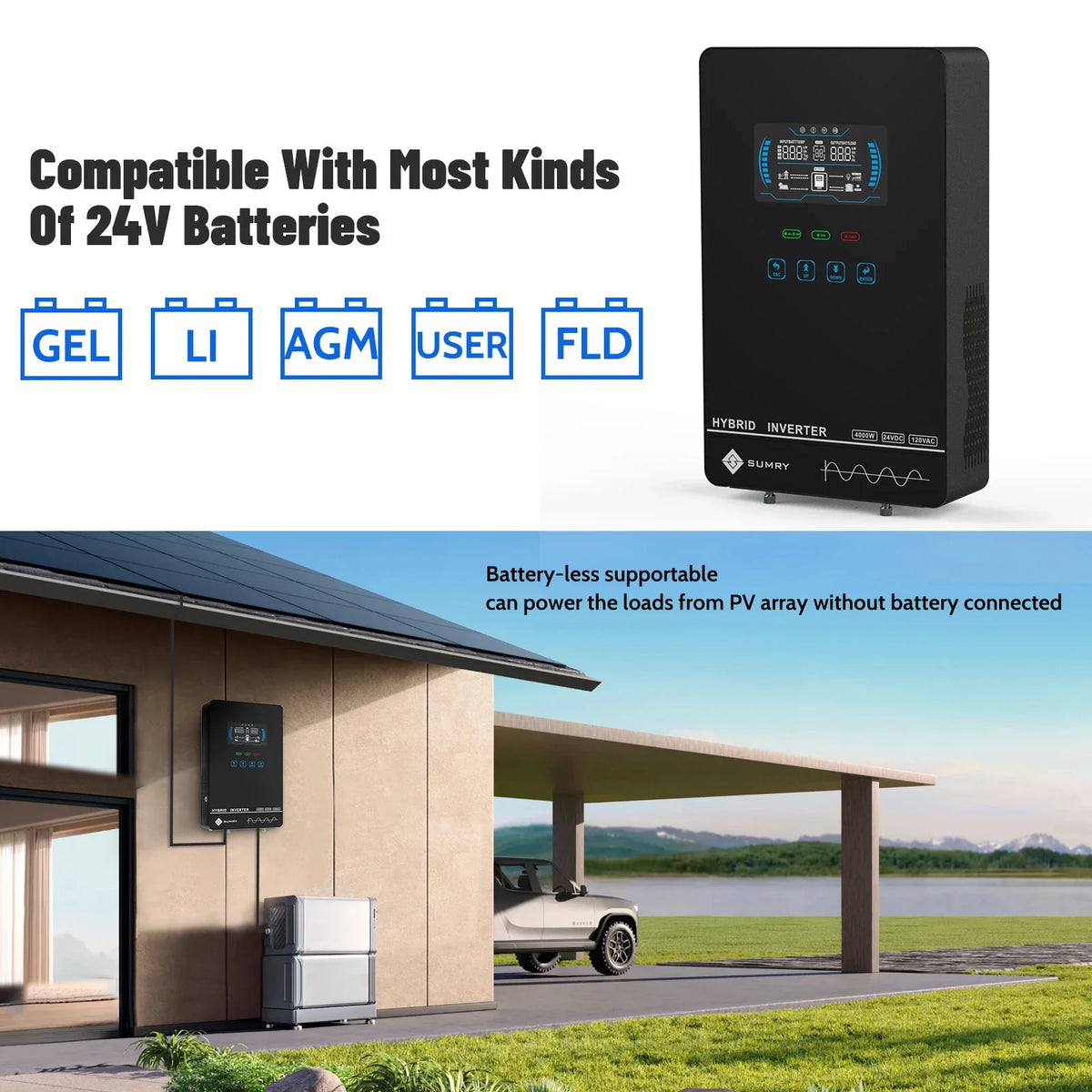 SUMRY Hybrid Off Grid Solar Inverter With MPPT Charger