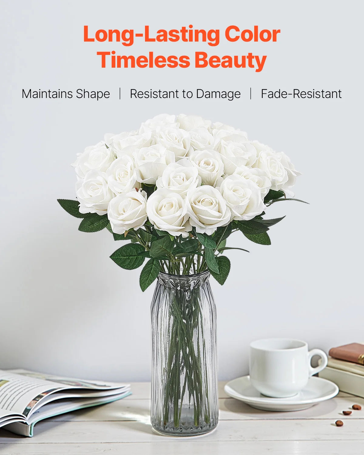 SucceBuy Artificial Foam Roses for Weddings and Home Decor
