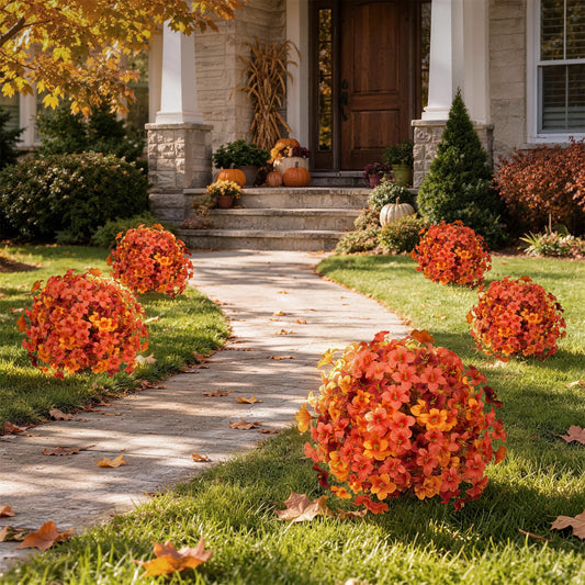 Olitree Artificial Flower Topiary Balls With Garden Stakes