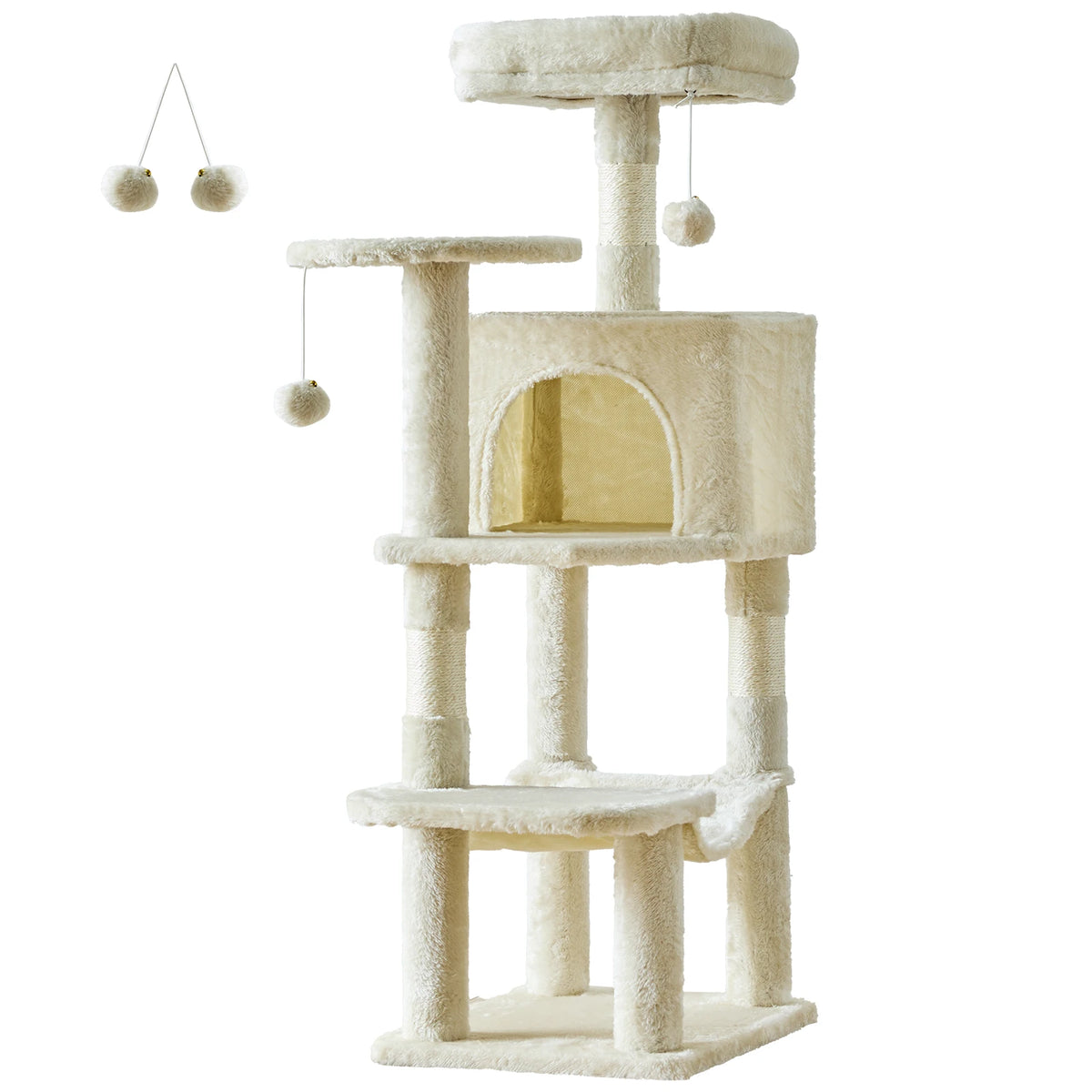 JHK Multi-Level Cat Tree With Sisal Scratching Posts Cat Condo