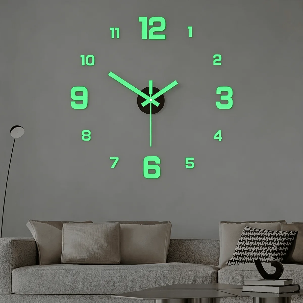 Glow In The Dark DIY Wall Clock Decorative Silent Design