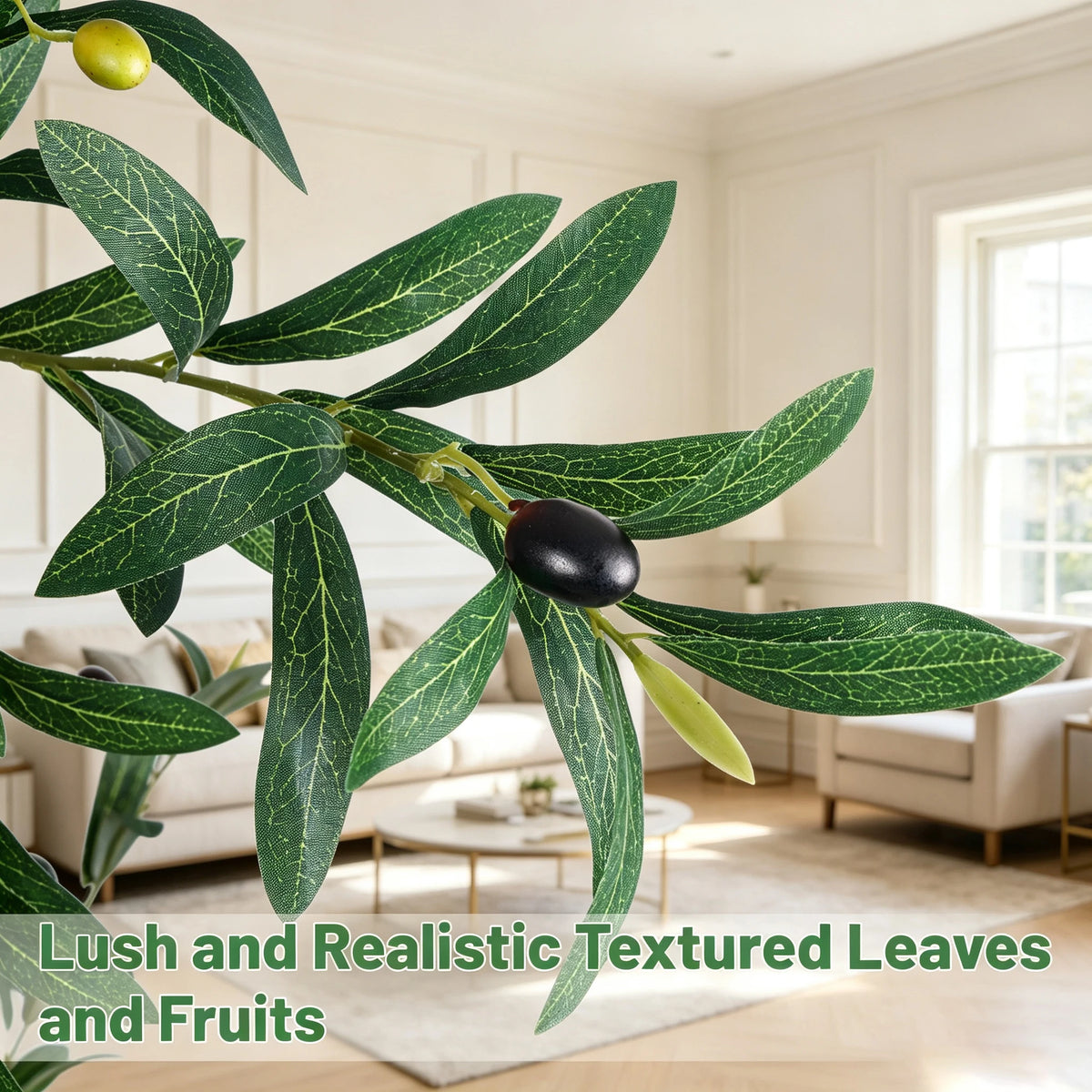 Olitree Artificial Olive Tree With Natural Trunk And Lifelike Fruit